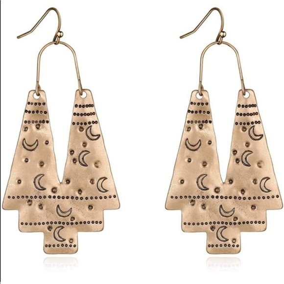 Aesthetic Moon Drop Dangle Earrings - Picture 2 of 3